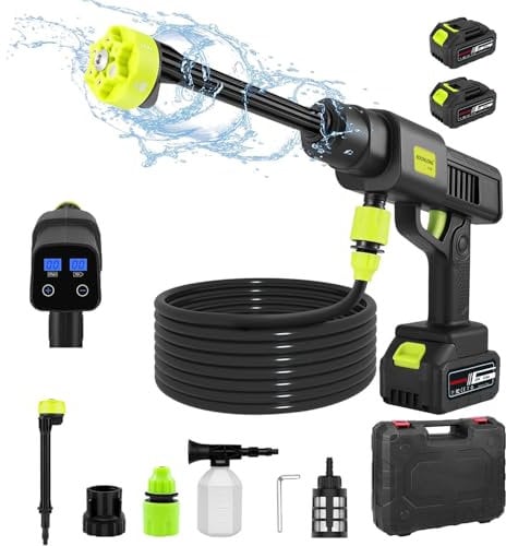 Akku Hochdruckreiniger für Makita Batterie,21V Max 56 Bar Mobiler Hochdruckreiniger Pressure Washer mit Akkus und 6-in-1 Multifunktionsdüse, 10m Schlauch, Akku Druckreiniger für Auto Waschen