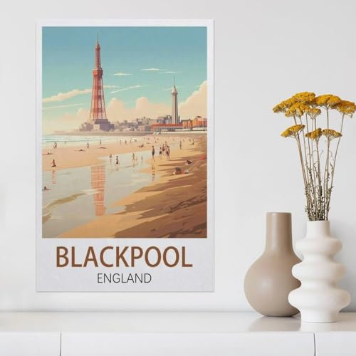 Blackpool England,paper Jigsaw Puzzle 1000 Pieces Adult Toys Decompression Game(50x70cm)-Z10