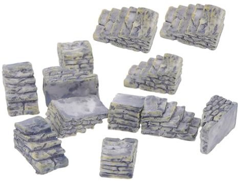 MOBUTOFU 12stücke Teiliges Miniatur-stufenset Aus Robustem Harz Graue Mikro-landschafts-treppen Für Garten Aquarium Und Deko Wetterbeständige Mini-steintreppen Verziert Balkon Innen Außenbe