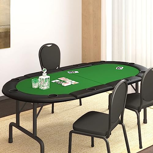 NQJIBUE Item-10 Player Folding Poker Tabletop Green 208x106x3 cm, Tische, Poker & Spieltische