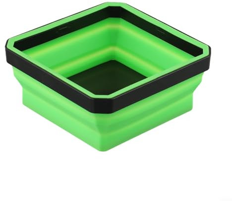 Portable Magnetic Screw Tray with Expandable Compartment for Carpentry and Plumbing (green)
