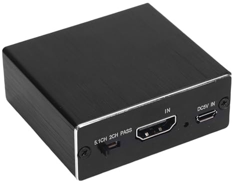 Goshyda Estrattore Audio HDMI, 4K da HDMI a S/PDIF Optical S/PDIF AUX 3,5 Mm Extractor Slitter Converter, Support 2,0CH 5.1Ch Modalità Pass, per Home Theater