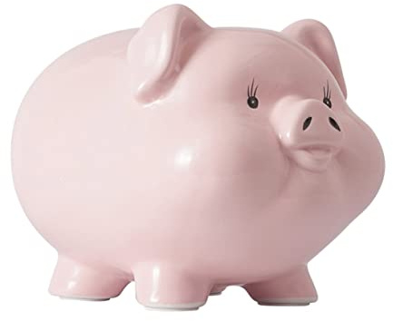 TOYANDONA Cartoon Piggy Bank Ceramic Coin Money Saving Box Cute Pig-shaped Saving Container for Boys and Girls Fun Experience
