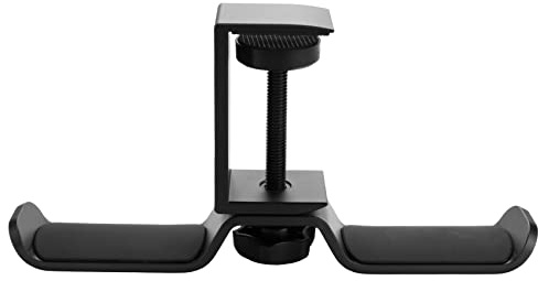 Plmvhpb Dual Headphone Stand Under Desk, Universal PC Gaming Desk Headphone Hanger, 360 Degree Rotating,Earphone Mount Rack