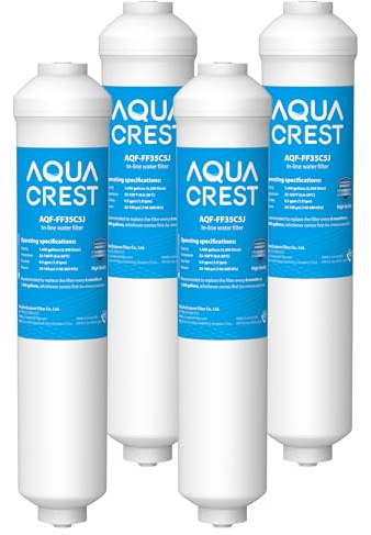 AQUA CREST DA29-10105J Fridge Water Filter, Replacement for Samsung® DA29-10105J, DA99-02131B, HAFEX/EXP, DA2010CB, 5231JA2010B, HAIER® LG® External Inline Water Filter (4)