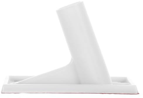 Ciieeo Support de Mât Adhésif en Métal Base Oblique pour Drapeau Mural, Fixation sans Perçage, Cour et Balcon, Plastique Blanc, 1 Pièce