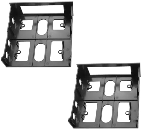 YAODHAOD Adaptador de ranura de memoria de 3,5 pulgadas a 5,25 pulgadas, 2 unidades, soporte para disco duro, color negro