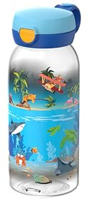 Mepal - Trinkflasche mit Klappdeckel Campus - Deckel springt per Knopfdruck auf - Trinkflasche Kinder Kohlensäure Geeignet - Auslaufsicher und Spülmaschinengeeignet - 600 ml - Tropical Ocean