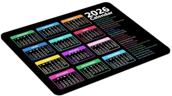 Wkldjf 2026 Kalender Mauspad mit Jahresplan, rutschfeste Gummiunterseite, Mauspad für Büro, Gaming, Schreibtischzubehör, Gaming Mauspad mit Feiertagen