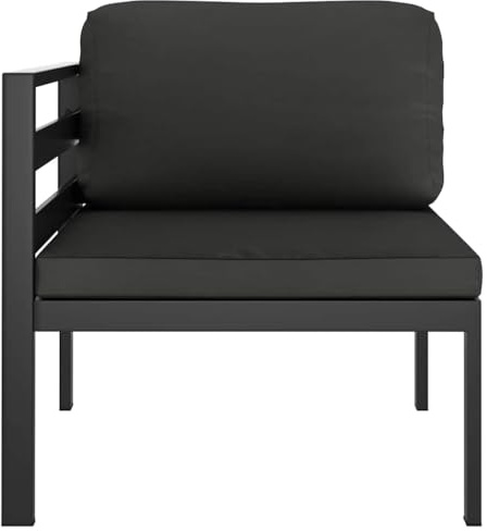 pokgdf Wetterbeständiges Aluminium Sofa Eckteil 1 Stück mit Kissen, Flexibles Garten Sofa Eckteil modular für individuelle Gestaltung, Ecksofa für Innen- und Außenbereich mit hohem