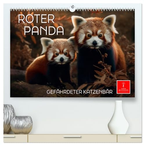 Roter Panda - gefährdeter Katzenbär (hochwertiger Premium Wandkalender 2026 DIN A2 quer), Kunstdruck in Hochglanz: Eindrucksvolle Bilder eines wunderschönen Tieres. (CALVENDO Tiere)