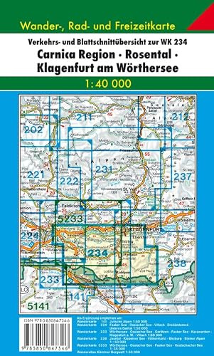 WK 234 Carnica Region - Rosental - Klagenfurt am Wörthersee, Wanderkarte 1:40.000: Mit Freizeitführer durch Gemeinden, Sehenswürdigkeiten und ... & berndt Wander-Rad-Freizeitkarten, Band 234)