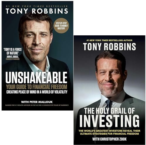 Tony Robbins Collection 2 Books Set (Unshakeable Your Guide to Financial Freedom & The Holy Grail of Investing)