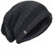 Herren Übergröße Beanie Slouch Schädel Kappe Stricken Winter Strickmütze B08 (103Grau)