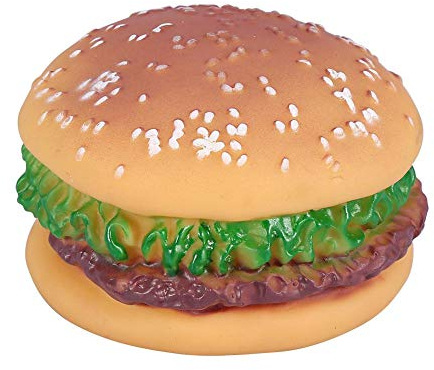 Hund Kauspielzeuge Zerrspielzeug Hamburger Form Lebensmittel Spielzeug mit Klang Spielzeug Hunde Welpen Kauen Spielzeug für Hunde Pet
