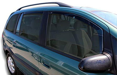 J&J AUTOMOTIVE | Windabweiser Passend Für Zafira A Fließheck 1999-2005, Heko Regenabweiser, Getönt, Set 4-Teilig, Vorne, Hinten, Aerodynamisch