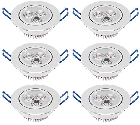LED-Deckenleuchte LED-Decken-Downlight-Lampen Spot Einbauleuchte Led-Flächenleuchte Lampen Wohnraumbeleuchtung [Energieklasse A +] (kaltes Weiß, 6 pack)