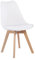 H.J WeDoo Sillas de Comedor, Sillas Cocina con Patas de Haya Maciza, Cojín de Asiento de Suave Piel de PU y Respaldo Ergonómico, Blanca