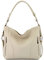 modamoda de T202 Damen Leder Henkeltasche Schultertasche handmade in Italy, Farbe:Creme