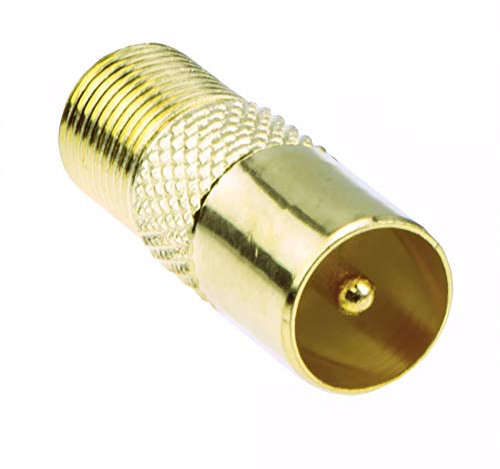 kenable F Type Screw Connector Socket to RF Coax Aerial Male Adapter GOLD