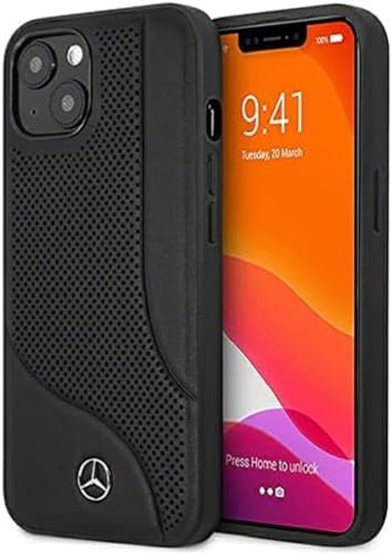 Mercedes MEHCP13SCDOBK Hülle für iPhone 13 Mini 5,4 schwarz Leather Perforated Area