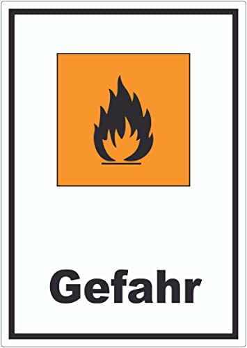 Aufkleber Gefahrensymbol Entzündbar Gefahr Brand Flamme A7 (74x105mm)