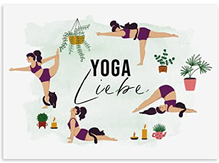 Nastami Postkarte YOGA Geschenk für Freunde (YOGA LIEBE Katzen)