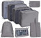 Koffer Organizer Set 8-teilig, Kofferorganizer Packing Cubes Set für Reise, Packwürfel für Rucksack, Packtaschen Set mit Kosmetiktasche, wasserdichte Schuhe Beutel, Travel Essentials