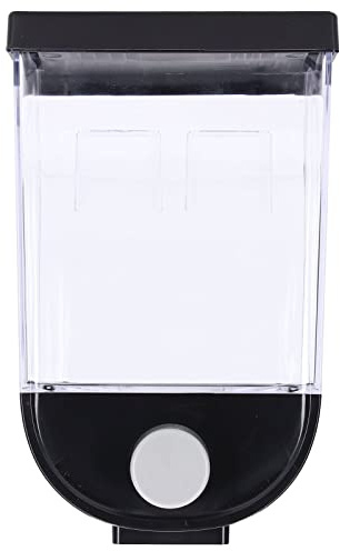 Kuuleyn Trockenfutterspender, Müslispender, quadratischer ABS-Spender für trockene Lebensmittel, an der Wand befestigter Getreidevorratsbehälter, Wäscheperlen-Müslispender für die Küche, Schwarz(1L)