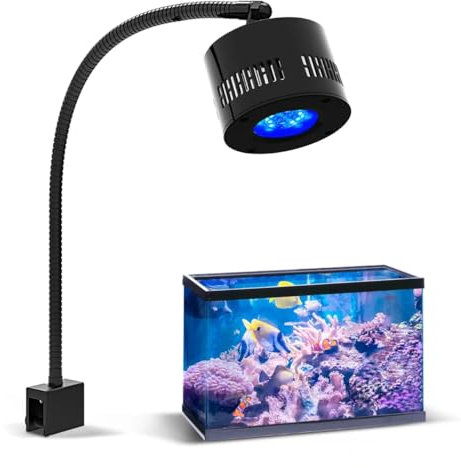 Lominie Luz de acuario de coral de arrecife con regulador inteligente de atenuación y temporizador, luz de espectro completo para acuario de arrecife de agua salada de 60 cm