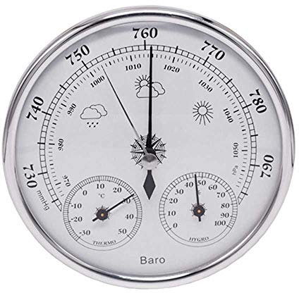 Samnuerly Barometer Thermometer Hygrometer 3 in 1 Wetterstation Temperatur Wandbehang