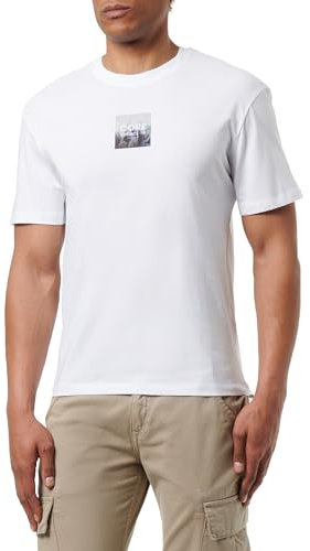 JACK & JONES Jcoedition Berlin Tee SS Crew Neck T-Shirt, Marshmallow/Stampa: Cactus, XS Uomo