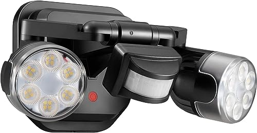 OREiN Led Außenleuchte mit Bewegungsmelder Außen 1600Lm, 12W ersetzt 150W, 5000K Tageslicht Doppel LED Strahler 450° verstellbar mit 3 Modi, IP65 Aussenlampe Fluter für Garage/Bauernhof/Decke/Haustür