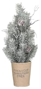 Künstlicher Tannenbaum - Rachel | 30 cm, beeist, im Pappmache Topf