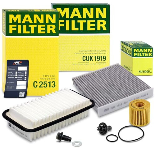 MANN-FILTER Filterset 1x Ölfilter, 1x Luftfilter, 1x Innenraumfilter Kompatibel mit DAIHATSU CHARADE VIII, SUBARU TREZIA, TOYOTA URBAN CRUISER (_P1_), VERSO S (_P12_), YARIS (_P13_), YARIS (_P9_)