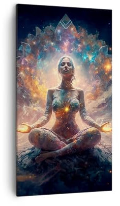 Bilder auf Leinwand Meditation Yoga Energie Leinwandbild mit Rahmen 45x80cm Wandbilder Dekoration Wohnzimmer Schlafzimmer Küche Deko Klein Wanddeko Bild Wand Kunstdruck Art Wall Canvas PA45x80-5781