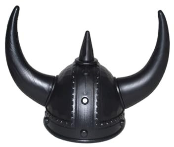 Wikinger Kostüm Outfit Mittelalter Nordmann Accessoires Helm Horn Bart Hammer Fasching Karneval Vintage-Kostüm, Motiv wählen:62206 Wikinger-Helm schwarz