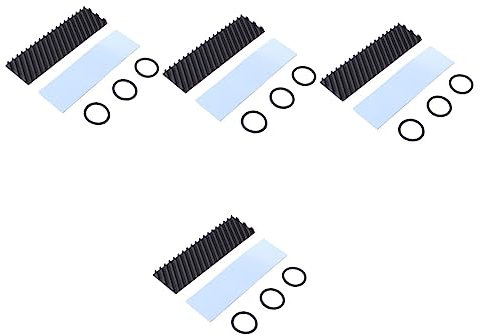 jojofuny 4pcs Solid State Drive Heat Sink Diagonal Heating Sink Cooler Fin Pad and Band