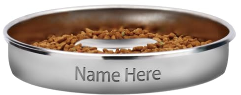 Hundenapf für Langsames Fressen,CGFN Edelstahl Personalisiert Futternapf mit Name Gravur,Kapazität von 2 bis 4 Tassen für Kleine Große Hunde Katzen,Blähungsstopp für Schnelle Fresser bei Haustiere