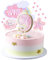 Kawailay 9 Geburtstag Tortendeko Mädchen 9th Geburtstag Kuchendeko Happy Birthday Regenbogen Cake Topper Wolken Sterne Kuchen Deckel für Mädchen Geburtstag - Rosa