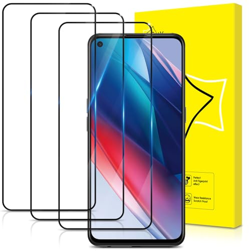 GiiYoon Lot de 3, Verre Trempé pour Oppo Find X3 Lite/Oppo Reno 8 Lite [Couverture Complète] [Vitre Protecteur 9H Dureté] [Sans Bulles] [Anti-rayures] Film Protection écran