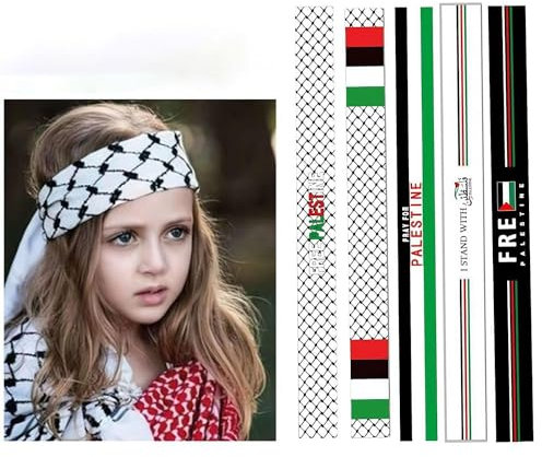 Haarbänder mit palästinensischer Flagge, Haarbänder für Männer und Frauen, kostenlose Palästina-Haarbänder, Beten Sie für Palästina-Stirnbänder, gratis Palästina-Haarschmuck