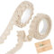 3.6 Meter Spitzenband Selbstklebend, 2 Rollen Beige Zierband, Vintage Dekoband, Baumwolle Spitze-Borten, Spitze Zierband, Ornamente zum Aufkleben, Spitzenband, für DIY, Handwerk(Breite 1.6cm)