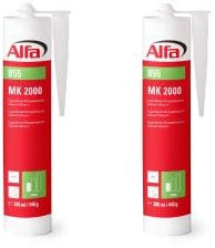 2x Alfa Montagekleber MK 2000 extra stark 440 g weißer Montagekleber mit hoher Anfangshaftung zur Befestigung von Sockelleisten