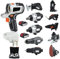cleallgonlongx Woodworking Power Tool Combo Kit, 2x2.0Ah Batteries, 10 In 1: Impact Drill,Electric Wrench,Wire Saw,Electric Drill,Saber Saw,Chain Saw,Circular Saw,Screwdriver,Grinding Head