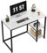 WOHOMO Computer Desk with 2-Tier Shelves 100cm Small Home Office Desk with Large Storage Space Sturdy Modern Gaming Desk for Bedroom Study Writing Laptop Table, White