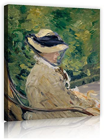 Via Vela Die Madame Manet Im Bellevue Von Edouard Manet Bild Malerei Wandkunstdrucke auf Leinwand Kunstwerk für Wohnzimmer Wohnkultur 60x80cm Innenrahmen