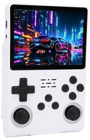 R40S Pro Handheld Game Console, 30000 Games Retro Video Game Console with 3.5in IPS Screen, 256GB Memory, 3800mAh Battery (White)