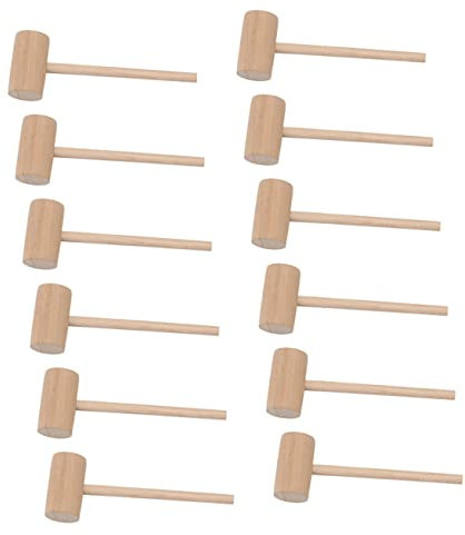 TOYANDONA Mini Mallets Set 15pcs Wooden Hammers for Seafood Dinner Crab Lobster Mallets Round Cake Mallets Easy to Clean Family Party Tool