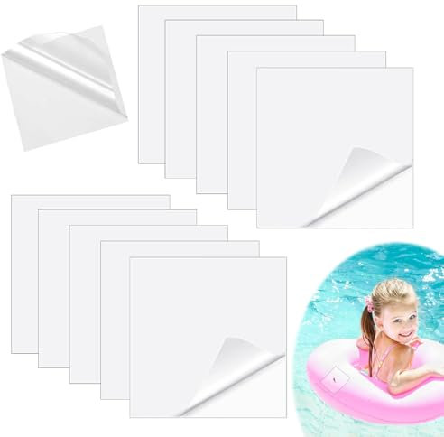 SUFANG 10 Stück Reparatur Patch Tape TPU Wasserdicht Transparent Reparatur Flicken, Selbstklebend Reparatur Patch, Transparent für Schwimmring, Zelt, Regenmäntel, Luftbett etc (7x7cm)